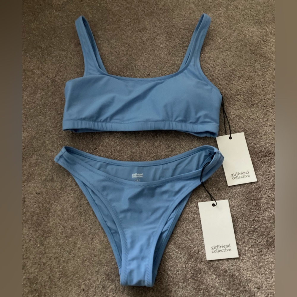 girlfriend collective - tahoe scoop bikini top & volley cheeky bottom